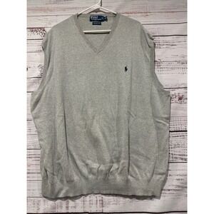 Polo‎ Ralph Lauren 100% Pima Cotton Sweater Vneck Vest Men's Size 3LT